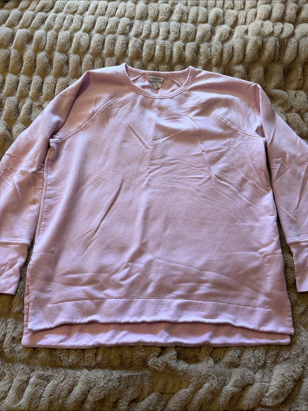 Athleta Light Pink High/Low Crewneck Sweatshirt